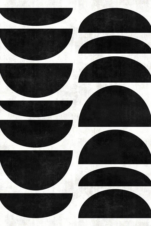 Mid-Century Modern Pattern No.9 - Black and White Concrete