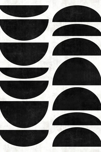 Mid-Century Modern Pattern No.9 - Black and White Concrete