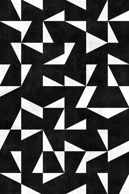 Mid-Century Modern Pattern No.10 - Black and White Concrete