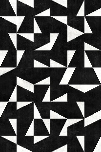 Black & White Patterns: Mid-Century Modern Pattern No.10 - Black and White Concrete by Zoltan Ratko