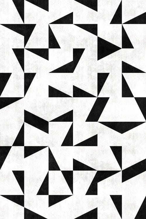 Mid-Century Modern Pattern No.11 - Black and White Concrete