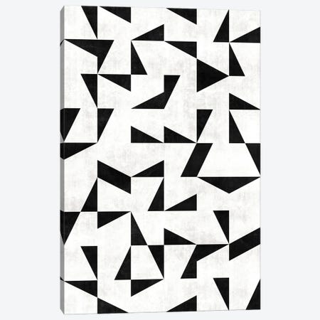 Mid-Century Modern Pattern No.11 - Black and White Concrete Canvas Print #ZRA89} by Zoltan Ratko Canvas Art Print