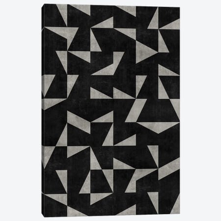Mid-Century Modern Pattern No.12 - Black and Grey Concrete Canvas Print #ZRA90} by Zoltan Ratko Canvas Wall Art