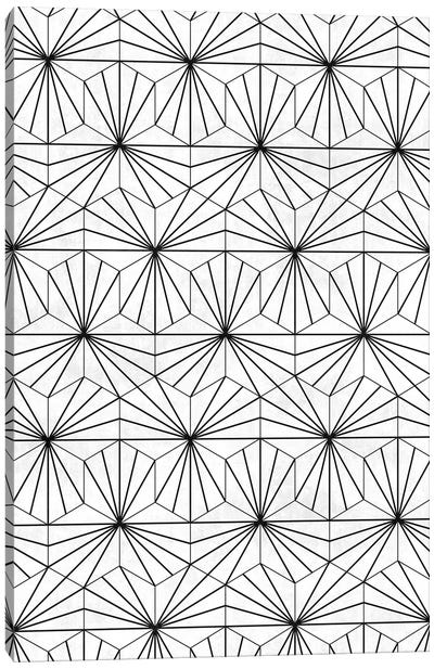 Hexagonal Pattern - White Concrete Canvas Art Print - Sophisticated Dad