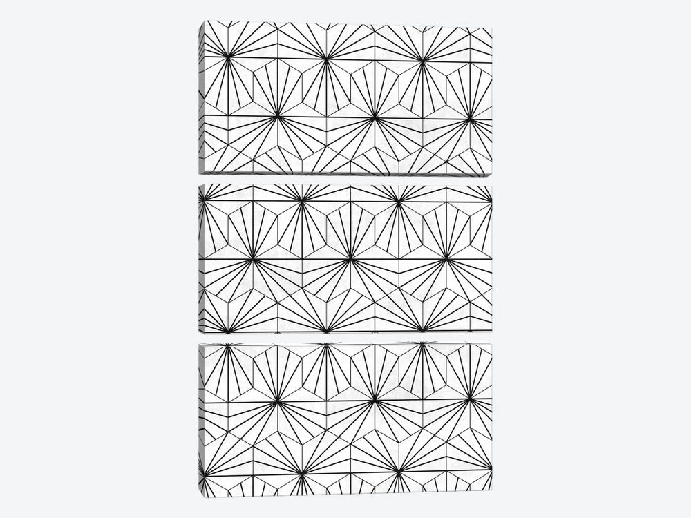 Hexagonal Pattern - White Concrete by Zoltan Ratko 3-piece Art Print