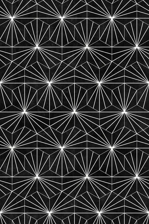 Hexagonal Pattern - Black Concrete by Zoltan Ratko wall art