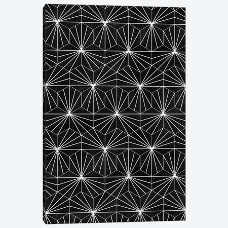 Hexagonal Pattern - Black Concrete Canvas Print #ZRA92} by Zoltan Ratko Canvas Artwork