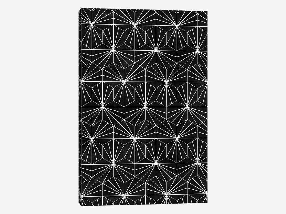 Hexagonal Pattern - Black Concrete by Zoltan Ratko 1-piece Canvas Artwork
