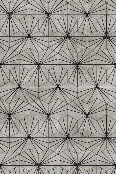 Hexagonal Pattern - Grey Concrete by Zoltan Ratko framed wall art