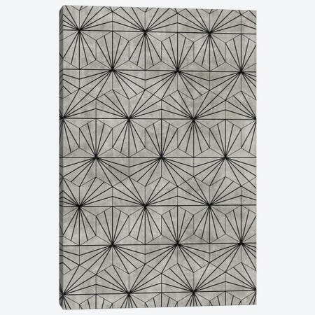 Hexagonal Pattern - Grey Concrete Canvas Print #ZRA93} by Zoltan Ratko Canvas Wall Art