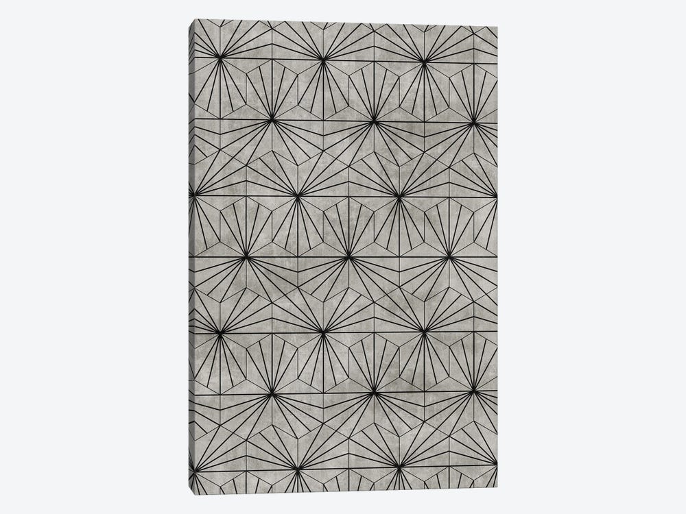 Hexagonal Pattern - Grey Concrete by Zoltan Ratko 1-piece Canvas Art Print
