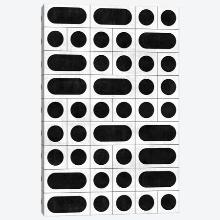 Mid-Century Modern Pattern No.13 - Black and White Concrete Canvas Print #ZRA94} by Zoltan Ratko Canvas Print