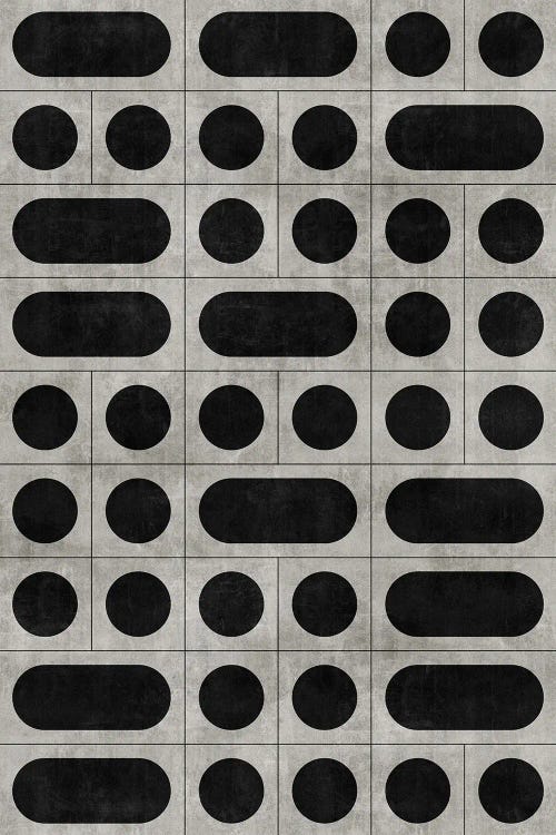 Mid-Century Modern Pattern No.15 - Black and Grey Concrete