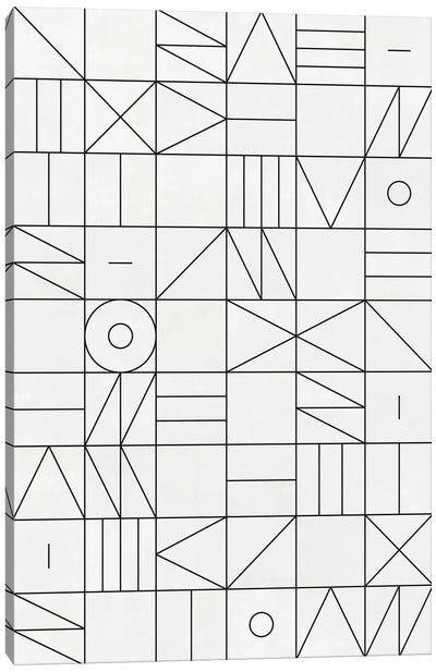 My Favorite Geometric Patterns No.1 - White Canvas Art Print - Black & White Patterns