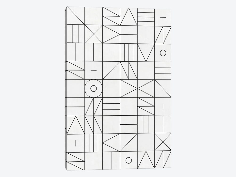 My Favorite Geometric Patterns No.1 - White by Zoltan Ratko 1-piece Canvas Art Print