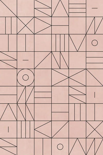 My Favorite Geometric Patterns No.2 - Pale Pink by Zoltan Ratko framed wall art