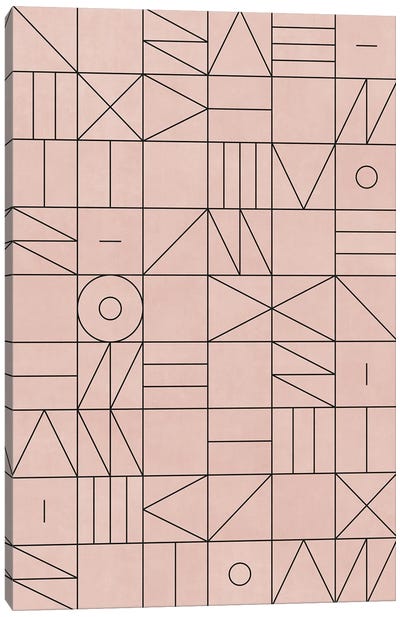 My Favorite Geometric Patterns No.2 - Pale Pink Canvas Art Print - Zoltan Ratko