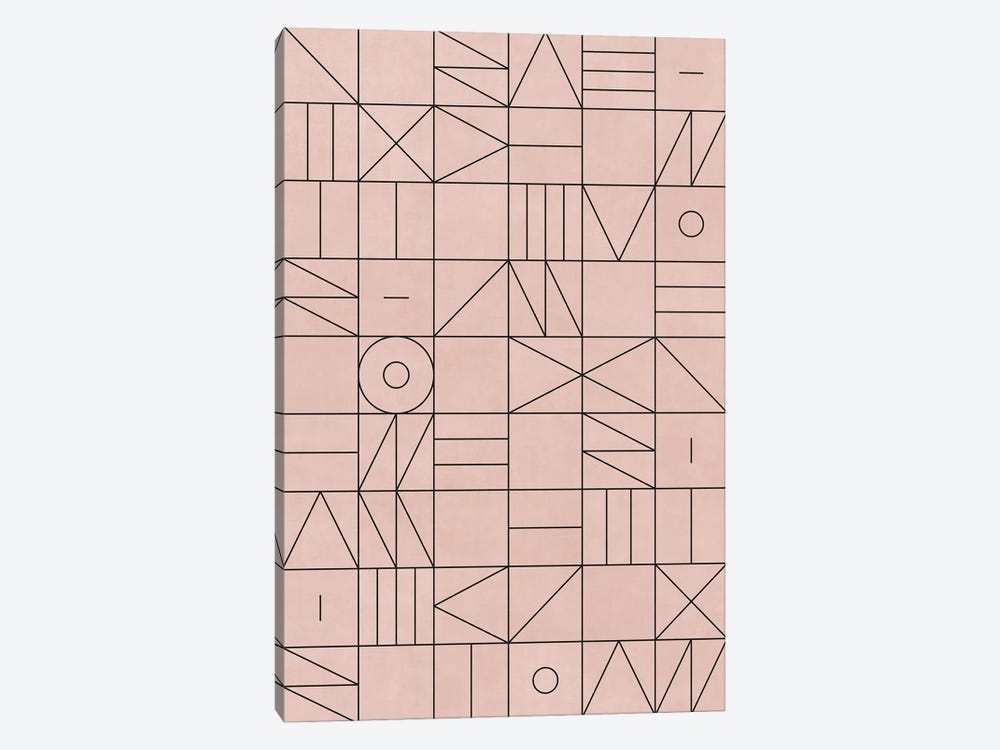 My Favorite Geometric Patterns No.2 - Pale Pink by Zoltan Ratko 1-piece Canvas Art