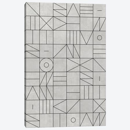 My Favorite Geometric Patterns No.3 - Grey Canvas Print #ZRA99} by Zoltan Ratko Canvas Wall Art