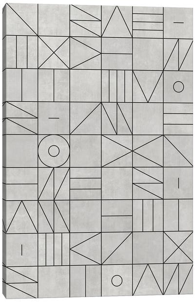 My Favorite Geometric Patterns No.3 - Grey Canvas Art Print - Zoltan Ratko