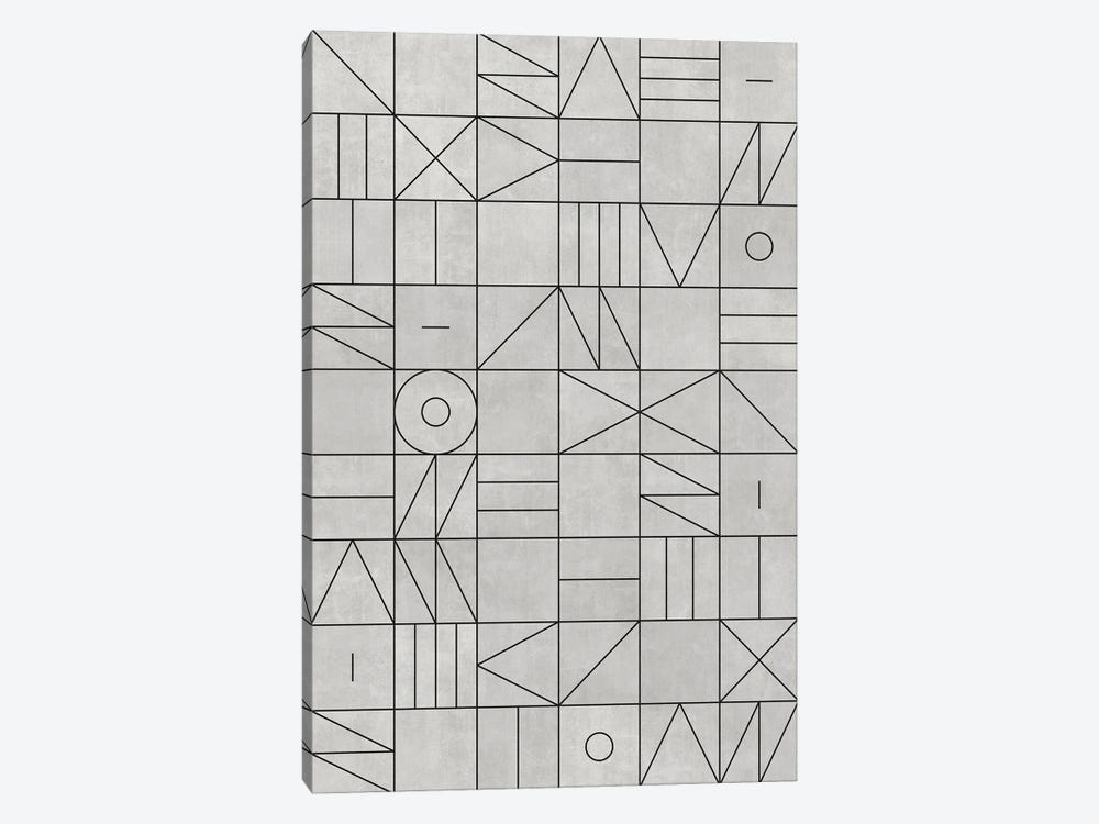 My Favorite Geometric Patterns No.3 - Grey by Zoltan Ratko 1-piece Art Print