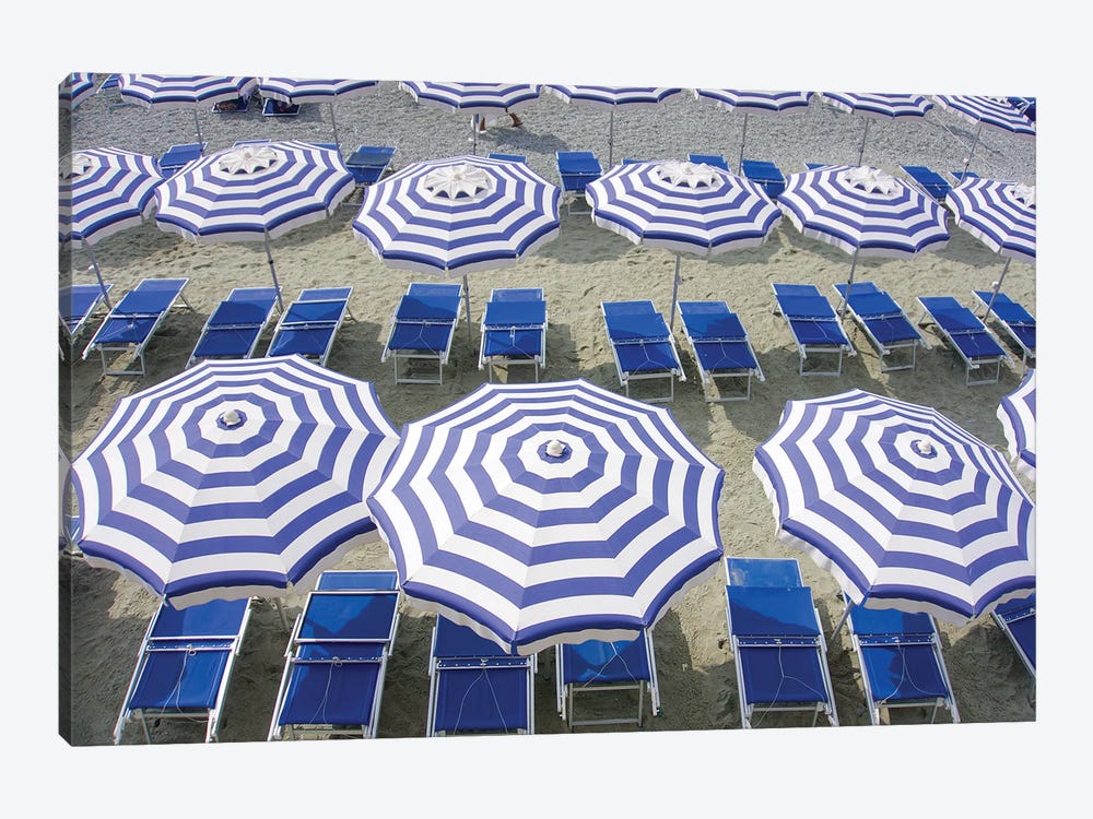 Blue Umbrellas...One Is Not Enough by Zoe Schumacher 1-piece Canvas Print