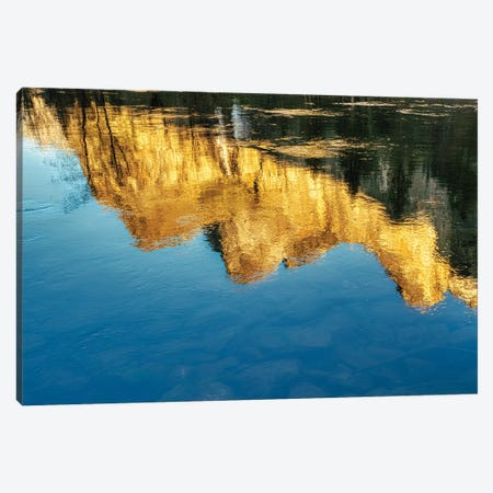 Reflection Of Bridal Veil Falls And Cathedral Rocks Canvas Print #ZSC118} by Zoe Schumacher Canvas Artwork