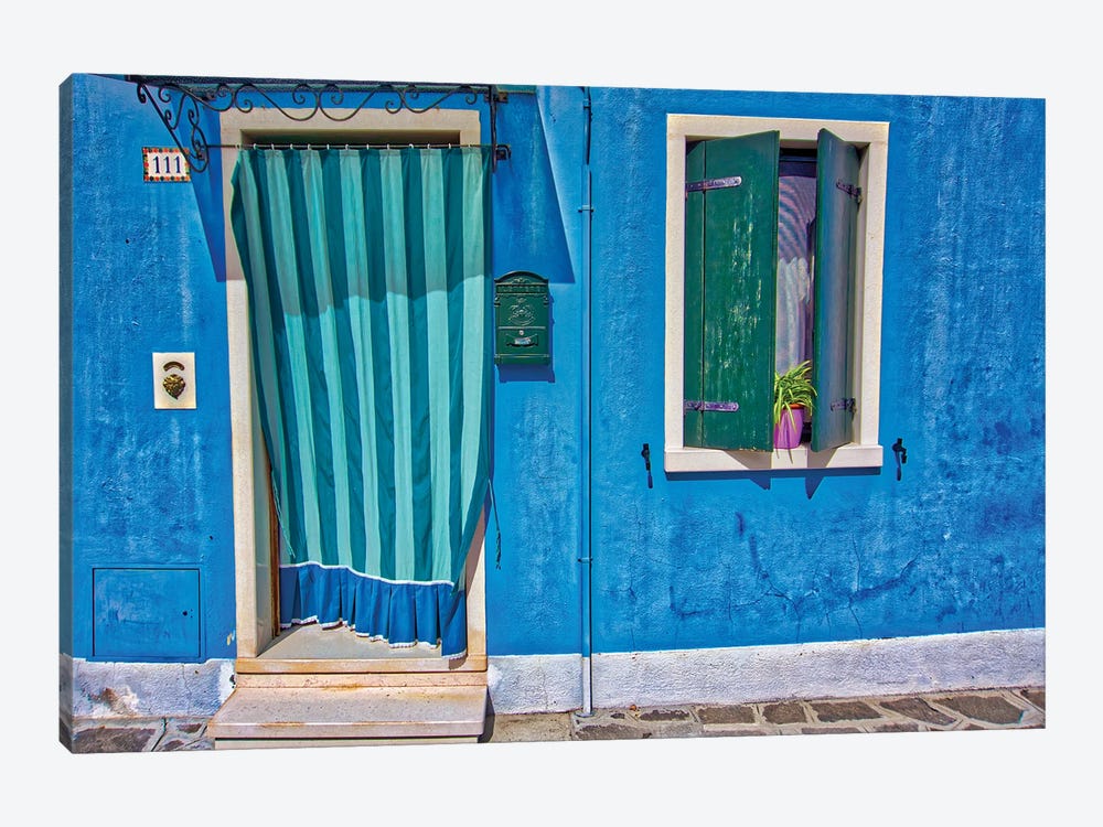 Burano Blue Front Door by Zoe Schumacher 1-piece Canvas Art Print