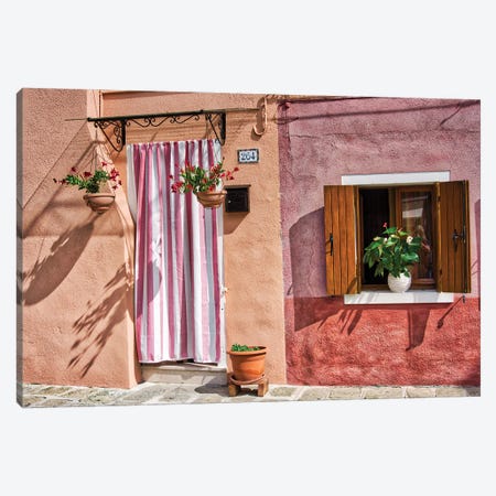 The Vibarant Colos Of A Burano Front Door Canvas Print #ZSC13} by Zoe Schumacher Canvas Art Print