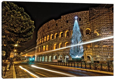 Christmas In Rome Canvas Art Print - The Colosseum