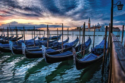 Gondolas Of Venice by Zoe Schumacher framed wall art