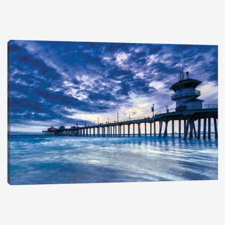 Huntington Beach Pier - Nothing But Blue Sky Canvas Print #ZSC29} by Zoe Schumacher Canvas Art