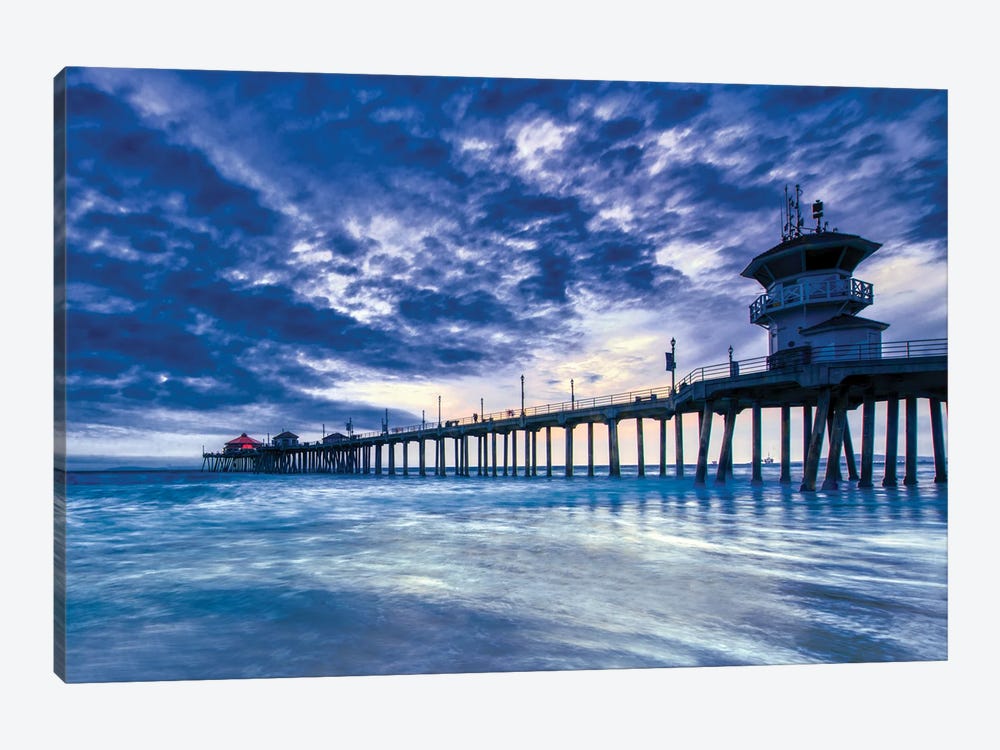 Huntington Beach Pier - Nothing But Blue Sky by Zoe Schumacher 1-piece Canvas Art Print