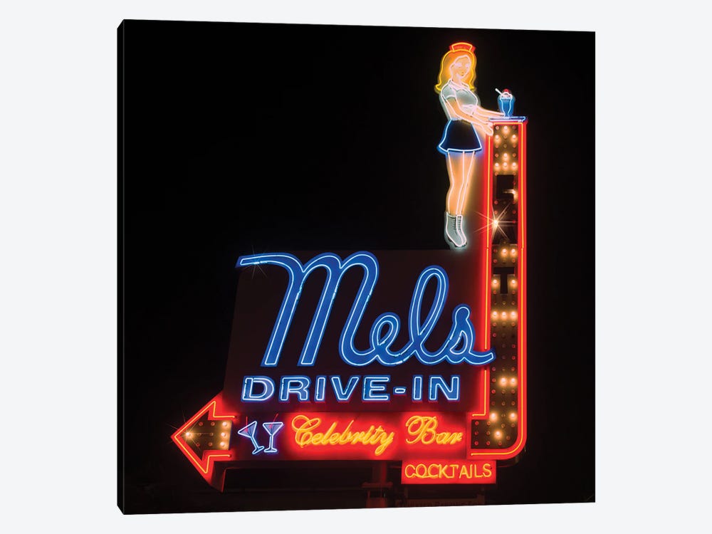 Mel's Drive-In Neon Sign by Zoe Schumacher 1-piece Art Print