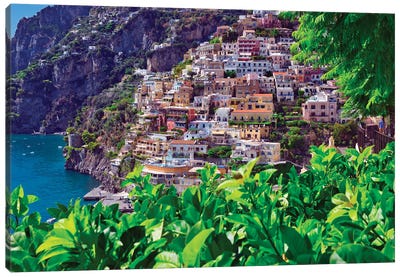 Positano Southern Italy Canvas Art Print - Amalfi Coast Art