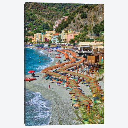 Take A Stroll @ Monterosso Al Mare Beach Cinque Terre Canvas Print #ZSC47} by Zoe Schumacher Canvas Art Print
