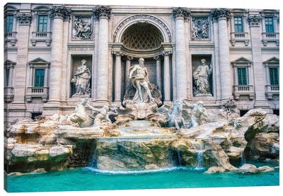 Trevi Fountain Canvas Art Print - Famous Monuments & Sculptures