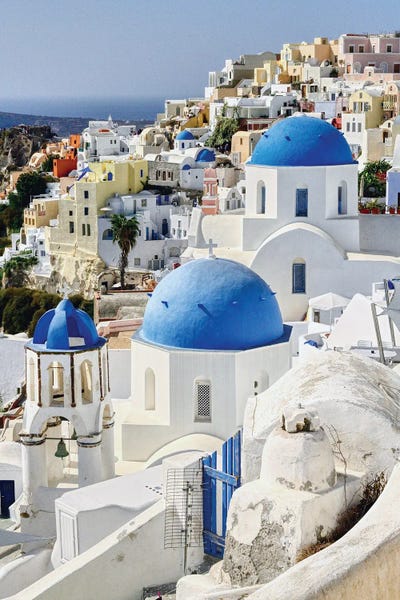 Zoe Schumacher: Blue Domes Of Santorini by Zoe Schumacher