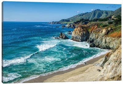 Coastline Of California At Big Sur Canvas Art Print - Coastline Art