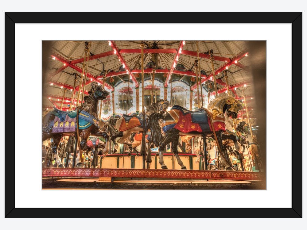 Merry-go-round painted horse carousel series 12 canvas print