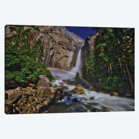 Moonbow At Lower Yosemite Falls Canvas Print #ZSC69} by Zoe Schumacher Canvas Wall Art