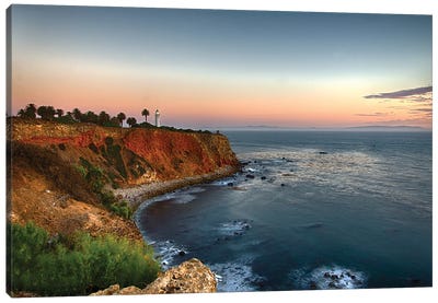 Palos Verdes Lighthouse, California Canvas Art Print - Coastline Art