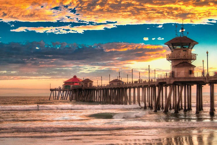 Huntington Beach Pier - Last Set. by Zoe Schumacher wall art
