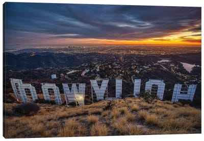 Backstage At The Hollywood Sign Canvas Art Print - Hollywood Sign