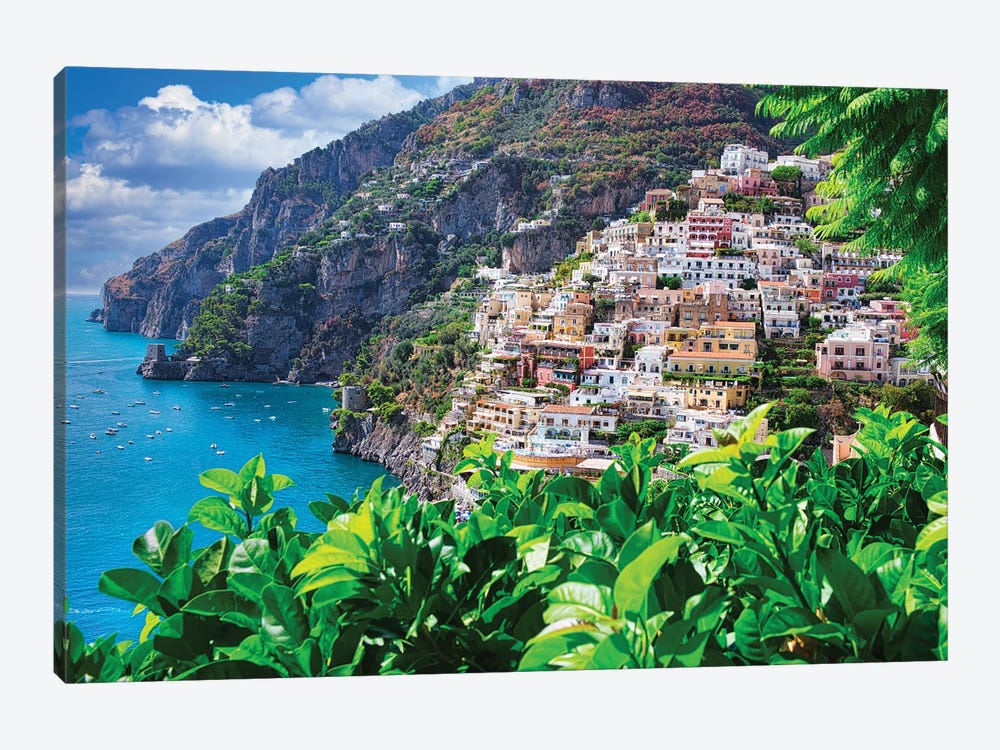 Coastline Of Positano, Italy by Zoe Schumacher 1-piece Canvas Print