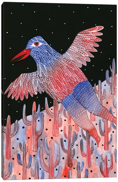 Bird Goddess Canvas Art Print - Cactus Art