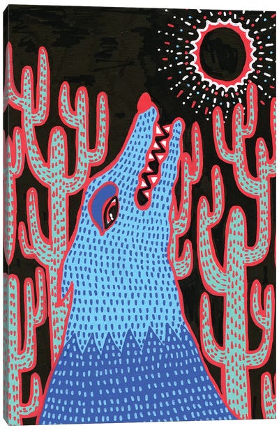 Full Moon Canvas Art Print - Cactus Art