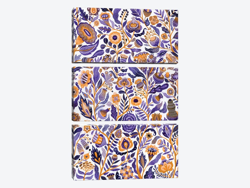 Endlessly Growing Purple Orange by Zsalto 3-piece Canvas Art Print