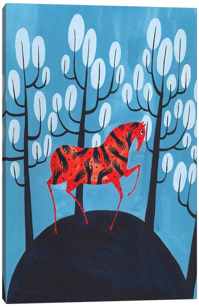 Smug Red Horse I Canvas Art Print - Body