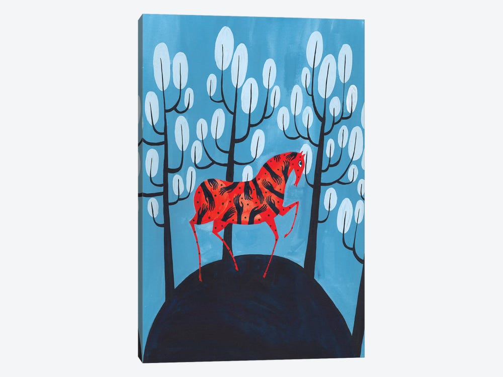 Smug Red Horse I by Zsalto 1-piece Canvas Art Print